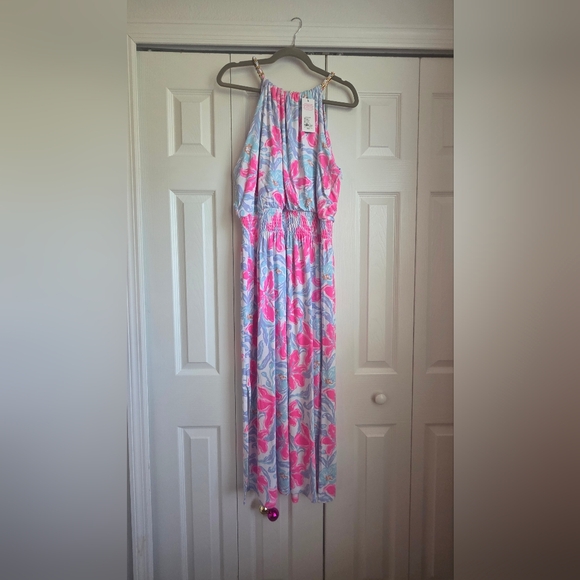 Lilly Pulitzer Dresses & Skirts - Lilly Pulitzer Pink and Blue Midi Dress XL